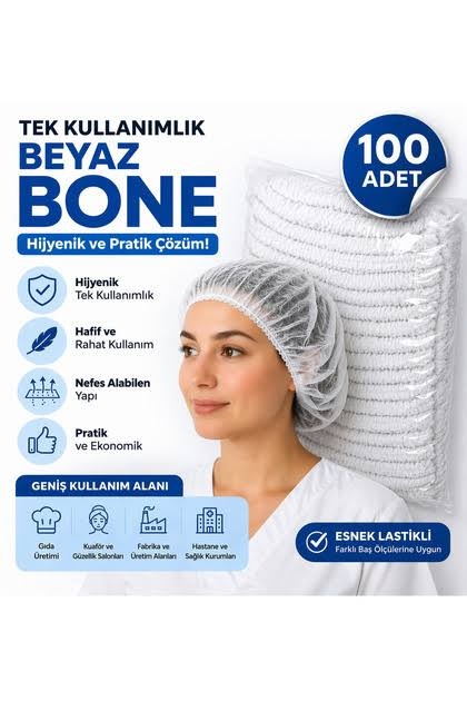 Saç Bonesi Beyaz 100’lük